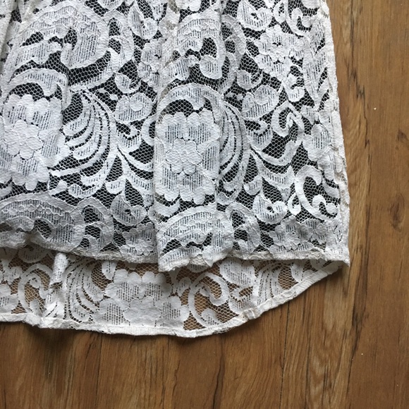 EUC MONTEAU White Lace Sleeveless Skater Mini Dress - Picture 5 of 9